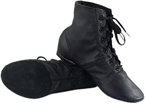 TMEEIHNSS Cheapdancing Women’s Leather Practice Dancing Shoes Jazz Boots Soft-Soled High Boots, Black (Black, Adult, Women, 8.5, Numeric, US Footwear Size System, Medium)