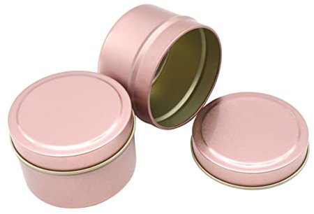 OKUMEYR 5pcs Tinplate Candy Boxes Small Round Candle Jar Storage Tank Sealed Biscuit Container for Jar of