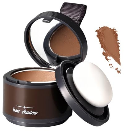 Hairline Powder,Root Touch Up Powder Instantly Conceals Hair Loss, Windproof & Sweatproof, Hair Root Dye for Men & Women, with Mirror &Puff, Brown 4g