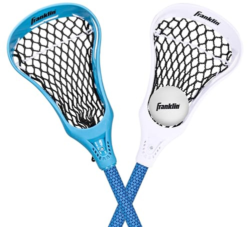 Franklin Sports Future Champs 2 Player Youth Lacrosse Sticks + Ball Set - Kids 32 Inch Beginner Backyard Practice Lax Sticks + Lightweight Soft Lacrosse Ball - Toy Kids Lax Set - Blue