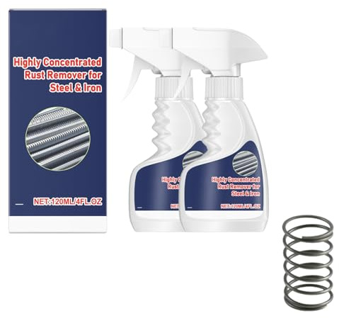 Rust Remover For Metal, Heavy-duty Metal Rust Remover, Anti Rust Spray For Metal, Highly Effective Anti-Rust Converter Spray for Steel & Iron, Powerful Rust Removal Sprays For Car, Household (120ml*2)