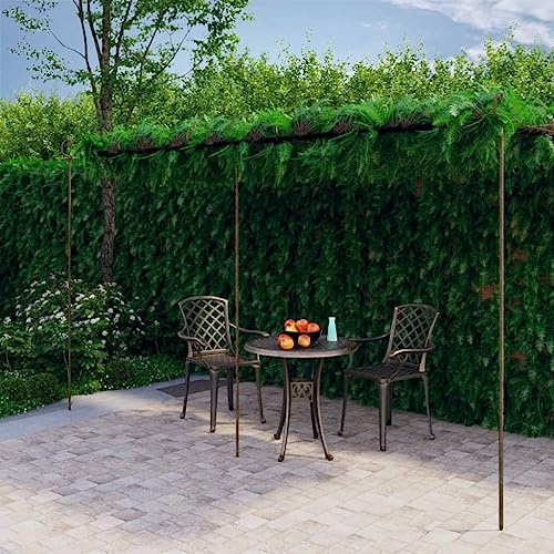 LoogCape Pérgola de jardín marrón envejecido, 6 x 3 x 2,5 m, de hierro forjado para rosas, clemátides, enredaderas, hiedra, plantas trepadoras, protección visual, balcón, terraza, resistente a la