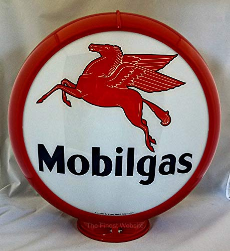 New Reproduction Mobilgas Gas Pump Advertising Globe Already Assembled - Red Frame - Ships Free Next Business Day to Lower 48 States