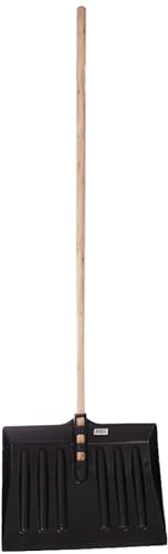 1.3m Snow Shovel - Pusher, Scooper, Mucking Out Emergencies | Ideal for Clearing Garden, Car, Truck, Driveway Etc | Strong & Durable Plastic Spade and Wooden Handle – Heavy Duty 130cm