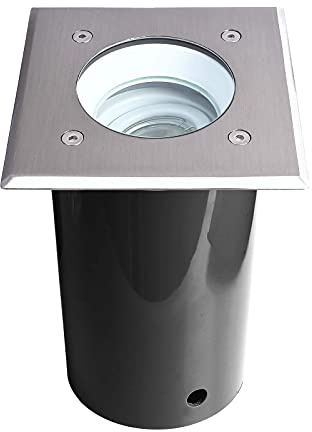 Planetitaly PAVO Faretto calpestabile IP67 segnapassi orientabile LED GU10 8W incasso quadrato terreno cemento luce 4000K giardino ingresso uscita in out 230V (4000K, Quadrato)