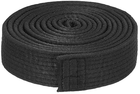 PATIKIL Taekwondo färgat rankningsbälte 3,8 cm x 9,2 m 2,8 m, polyester kampsport judo karate bälte för tränarundervisning, svart