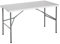 THINIA HOME - Mesa Plegable Portátil para Camping 122cm, Resina, Uso Interior y Exterior, Jardín, Terraza, Eventos y Celebraciones, Catering, Diseño Maleta, Asa de Transporte, Ligera, Blanco