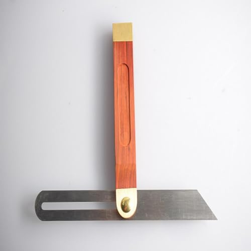 SagaSave Activity Square Ruler Woodworking T-Bevel Guage Multi Sliding Measuring Ruler 360 Degree Adjustable with Wood Handle and Brass Accents