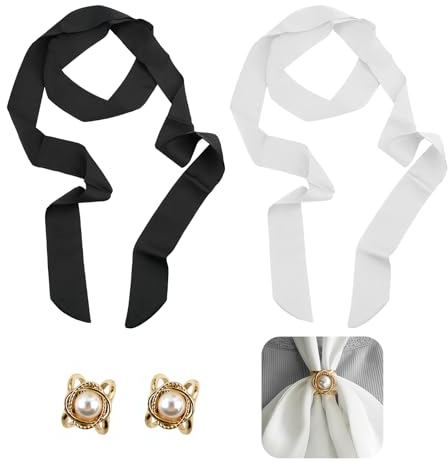 2 Stück Damen Satin Gürtel, Brautgürtel, Gürtel für Kleid, Taillengürtel Damen, Trachtengürtel Damen,5x190 Band Imitated Silk, Mehrzweck-Accessoire für Handtaschen, Hüte, Jeans und Stirnbänder