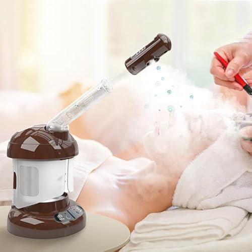 Kingsteam Facial Steamer - Nano Face Steamer with Extendable Arm - Professional Nano Ionic Steamer for Deep Cleaning - Personal Care Use at Home or Salon, Coffee