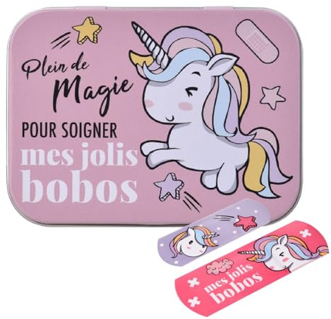 Unicorn Flexible Plasters in Metal Tin Box, Waterproof & Breathable First Aid Plasters for Kids & Adults, Latex-Free, Hypoallergenic, Easy Removal & Skin-Friendly, Two Sizes, 24 Plasters