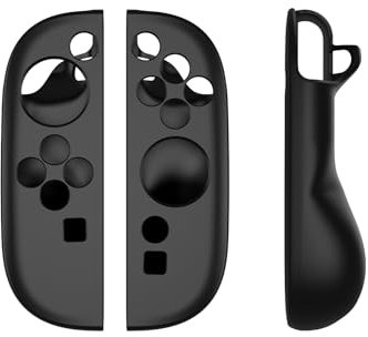 Schutzhülle für Switch 2 Joypad-Controller – IINE 2er-Pack rutschfeste Silikon-Griffhüllen, Komfort-Grip-Cover kompatibel mit Switch, einfache Montage (Black, Raised Back)