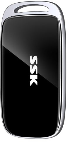 SSK 1TB SSD External Hard Drive, Portable SSD Drive up to 2000 MB/s, USB 3.2 Gen2X2 External Solid State Drives for iPhone 15/16 PRO、Mac、Phone OTG、Laptops with LED Indicator