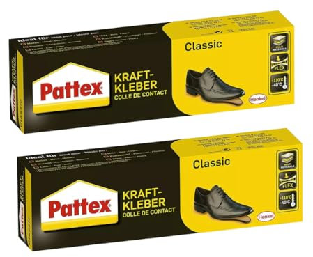 Pattex Kraftkleber Classic - Schuhkleber - extrem starker Kleber für höchste Festigkeit - Alleskleber für den universellen Einsatz- hochwärmefester Klebstoff (2 x 100g)