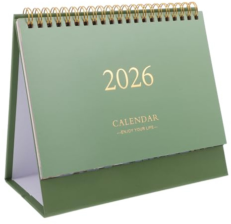 Didiseaon Standing Calendar Daily Calendar for Desk: Daily Schedule School and Office Decor Green Paper Kitchen Counter Storage Dining Table Service Workshop Bench Layout