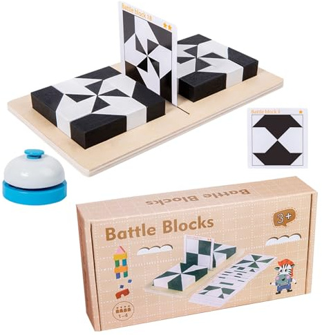 Blocs De Puzzle - Jouet De Construction en Bois d'apprentissage Préscolaire, Jeu De Puzzle du Cerveau des STEM | Blocs De Défi Logique Éducatif, Toys De Développement des Compétences Montessor