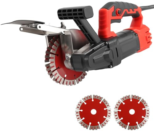 Scanalatrice per muri con sistema di rimozione della polvere, 1600 W, velocità 7000 giri/min, larghezza di taglio massima 35 mm, profondità del canale 40 mm, con 2 dischi da taglio da 133 mm
