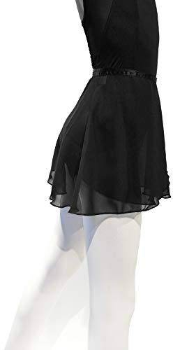 NEWCHAO Ballet Dance Skirts Black Pink White Chiffon Leotard Wrap Skirts for Girls Women Adult