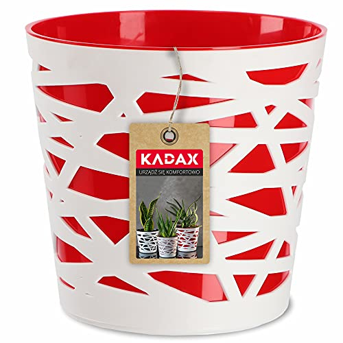 KADAX Pot de Fleurs en Plastique au Design Moderne et Élégant pour Embellir Vos Espaces Intérieurs ou Extérieurs, Parfait pour Maison, Terrasse et Balcon (13 cm, Rouge)