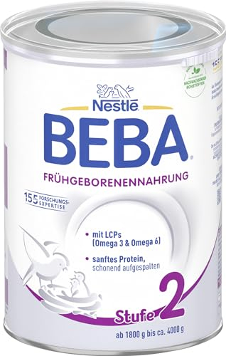 BEBA Frühgeborenennahrung Stufe 2, Spezialnahrung für Frühgeborene und untergewichtige Neugeborene, 1er Pack (1 x 400g)