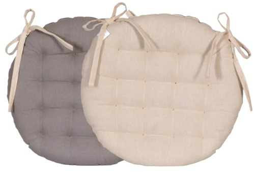 Atout Ciel Cuscino rotondo bicolore D. 40 cm, Beige