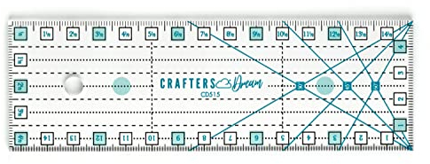 The Quilted Bear Crafters Dream Metrische Patchwork Lineal - Anti Rutsch Acryl Transparent Zentimeter Quilten, Handwerk, Patchwork, Schneiderei & Näh Alle Größen Erhältlich! (15.5cm x 5cm), (CD515)
