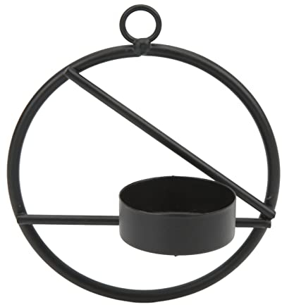 Candelabro de Pared de Hierro, candelabro Redondo de Metal para Colgar en la Pared, candelabro para Colgar en la Pared, decoración del hogar, Regalo de decoración de Pared, Negro