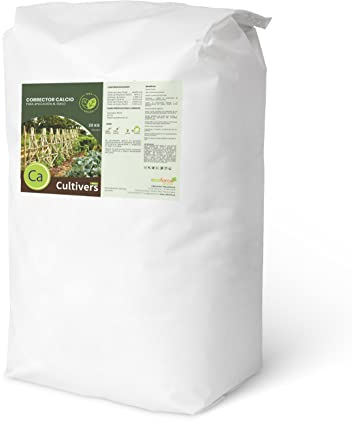 CULTIVERS Corrector de Calcio 20 kg Vegetal Ecológico para aplicación al suelo. Calcio para plantas. Corrector de Carencias Vegano
