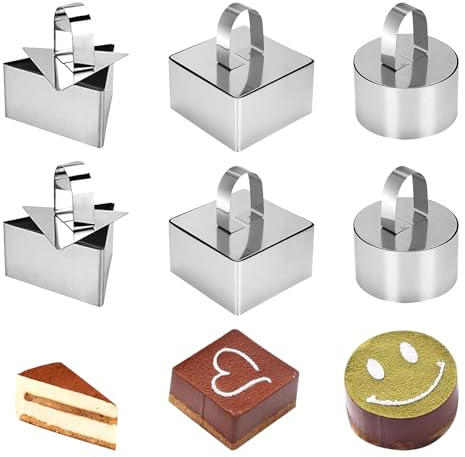 haierdidi Set di 6 anelli da dessert, anelli da dessert e anelli di cibo, stampi per dolci e dolci