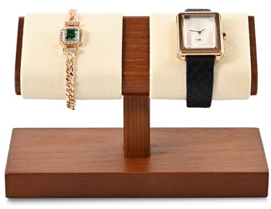 Oirlv Supporto Per Orologio Doppio Turno Semplice In Legno Massiccio, Conservazione Dell'Orologio (Bianco Crema)