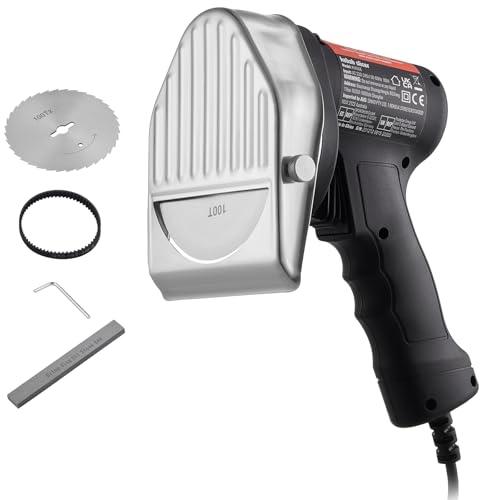 VEVOR Coltello elettrico per shawarma, 80 W, coltello turco per kebab, taglierina commerciale per gyro in acciaio inox, affetta carne per kebab con 2 lame, diametro lama 100 mm
