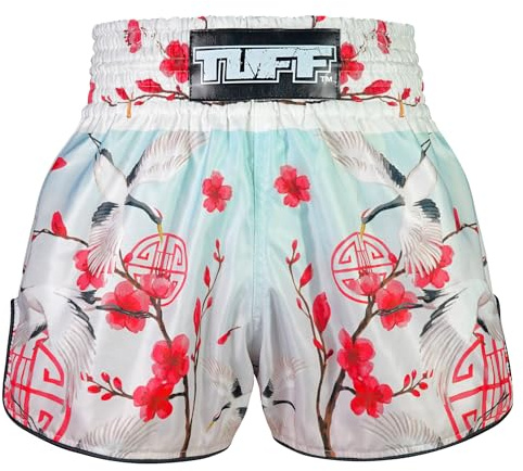 Tuff Sport Muay Thai Boxing Shorts, Retro Styles, Classic Slim Cut, MMA, Kickboxing, Workout Set, Tuf-rms114-mtc, Medium