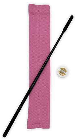 Soundman Set di pulizia per flauto trasversale – panno per flauto trasversale (rosa) + asta di pulizia + La Tromba Slide & Cork Grease (3g) + Metodo «Flute Basics»