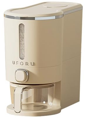 Keyacht Reisspender mit Messbecher Versiegelter Getreidebehälter Reis Vorratsbehälter Getreideeimer für Reis Sojabohnen Müsli