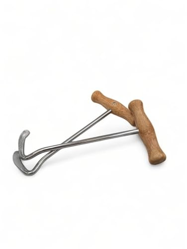 William Hunter Boot Hooks with Wooden Handle & Steel Hooks - Boot Pulls for Cowboy Boots for Men and Women - Durable Design & Comfortable Grip