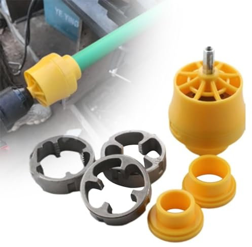 PVC-Gewindemacher-Werkzeug for elektrische Bohrmaschine, Rohreinfädler-Sanitärwerkzeug, PVC-Rohr-Gewindeschneider-Set mit 3 Matrizen 1/2, 3/4 und 1, Kunststoff-Rohrgewindeschneider-Set, Rohrgewinde