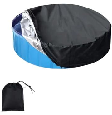 Foldable Outdoor Swimming Pool Covers - 122 * 30CM Round Dog Pool Cover for UV-Resistant Solutions Ideal for Dog Pools/Hot Tubs/Kids Inflatable Tubs to Dustproof Waterproof, Swimming Accessories