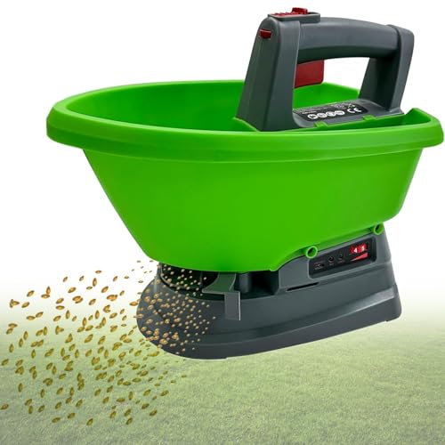 Mavdecll Épandeur De Graines Électrique Portable, Épandeur D'engrais pour Pelouse Portable 3L, 7 Vitesses Réglables, Plage D'épandage La Plus Large De 140 °, Conception De Chargement USB, pour Semer
