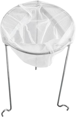 Reusable Jelly Strainer Stand with Bag, Stainless Steel Filtering Rack with 3 Hook Legs for Homemade Juice, Yogurt, Vinegar, Broth, Tea, Cooking and Canning