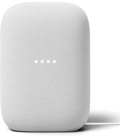 Google Högtalare med Bluetooth – Trådlös musikuppspelning, stark ljudupplevelse, inbyggd assistent, Wi-Fi och Bluetooth-anslutning, smart hemkontroll, stereoparning – Krit