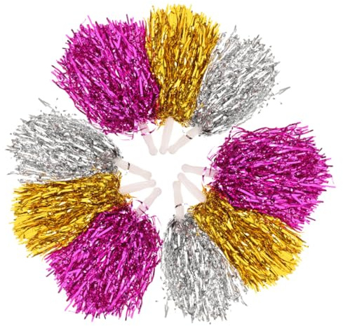 Kichvoe Pompons Cheerleading Multicolores Lot de 9 Accessoires Réutilisables en Matériau Léger pour Gymnastique et Spectacles de Danse Pom-Pom