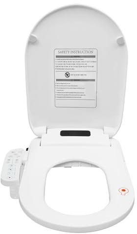 Electric Smart Bidet Toilet Seat, Auto Open and Spray Heated Seat Bidet with Temperature Control, Hot Air Dryer & LED Night Light, Intelligent Toilet Seat for Household and Commercial Use