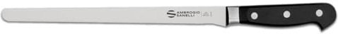 Ambrogio Sanelli, Maitre Coltello da Cucina per Prosciutto, Coltello Cucina con Lama Stretta in Acciaio Inox all'Azoto 26 cm e Manico Ergonomico, Coltelli da Cucina Professionali, Made in Italy
