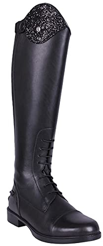 Stivali da equitazione Romy Junior | Taglia 32-40 | Facile da regolare | Comodo da indossare, colore QHP: nero, Nero , 39 EU
