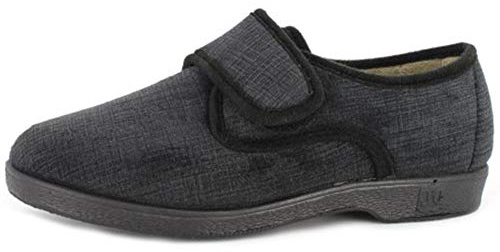 Doctor Cutillas Zapatilla Calle y casa, Tejido Color Negro, Cierre Ajustable Velcro. Mod.575 (Negro, Numeric_41)