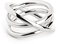 SINGULARU - Anillo Trinity. Latón Macizo con Acabado Baño en Rodio. Joyas para Mujer. Talla 14