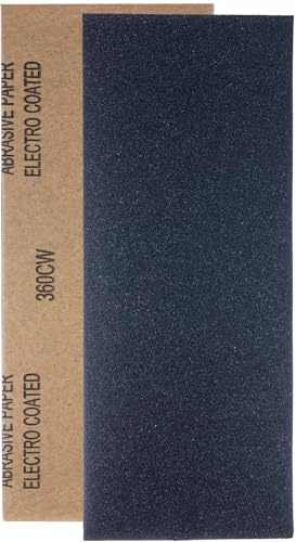 YoiYee Fogli di carta vetrata a secco e umido, grana 360, 23 x 9,5 cm, rotolo di carta abrasiva extra fine per legno, metallo, plastica, vetro, pietra e levigatura, confezione da 10