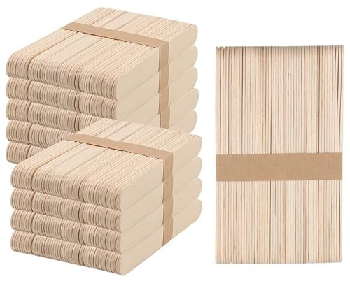 KEILEOHO 500 PCS 6 Inch Wooden Lolly Sticks, Wood Ice Cream Sticks Craft for Crafts, Arts, DIY, Decoration, 150x18x1.6mm