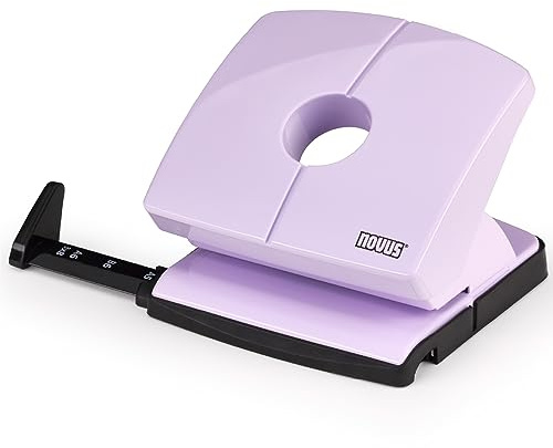 NOVUS B220 Colour ID 2.0 - Perforadora (capacidad para 20 hojas, riel de tope de bloqueo firme, piezas funcionales de metal), color morado