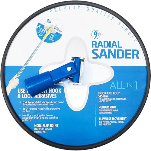 9 Inch Hand Radial Drywall Sander Tool with Interchangeable Center Hub 9 inch Disc Sander Blocking for Wall Cleaning and Polishing